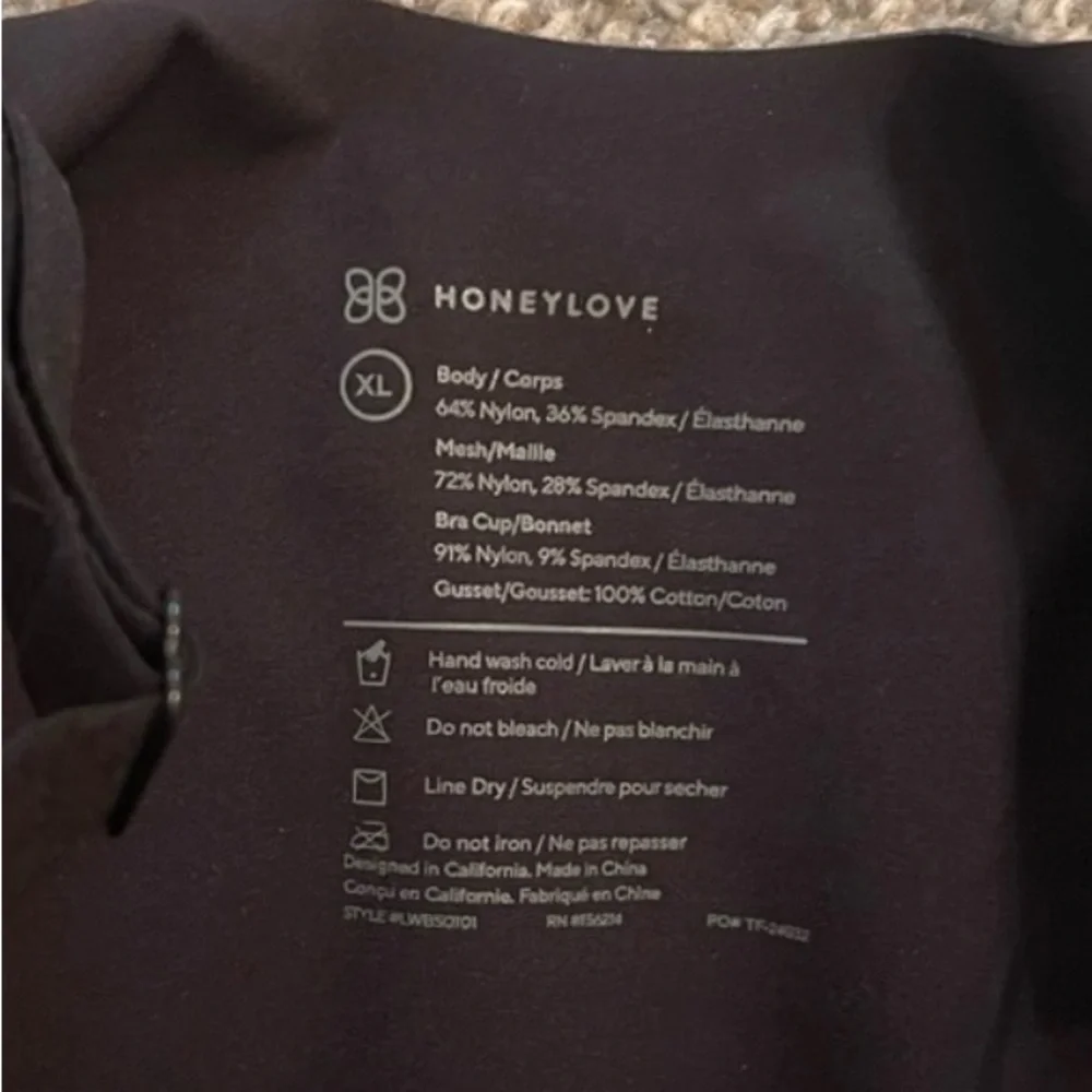 Honeylove Black Shapewear XL Bodysuit with Adjustable Straps - Picture 4 of 7